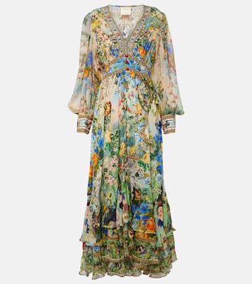 Robe longue en soie imprimée | Camilla
