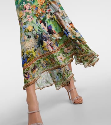 Robe longue en soie imprimée | Camilla