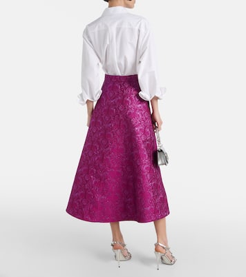Falda midi con brocado floral | Valentino