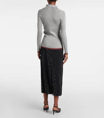 Polopullover Web Stripe aus einem Kaschmirgemisch | Gucci