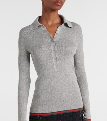 Polopullover Web Stripe aus einem Kaschmirgemisch | Gucci