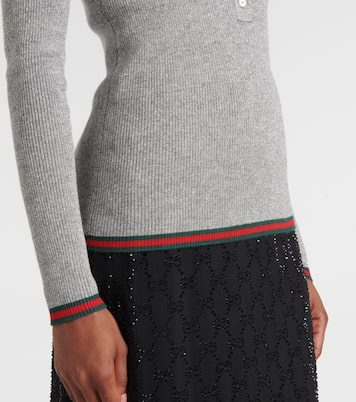 Polopullover Web Stripe aus einem Kaschmirgemisch | Gucci