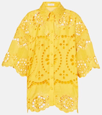 Chemise Pop en lin à broderie anglaise | Zimmermann
