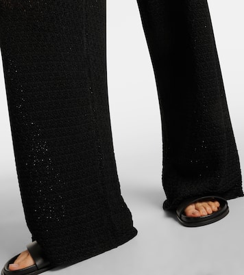 Weite High-Rise-Hose aus Häkelstrick | Toteme