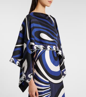Abito lungo e mantella Iride in twill di seta | Pucci