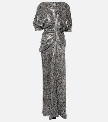 Abito lungo con volant e paillettes | Dries Van Noten