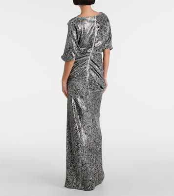 Abito lungo con volant e paillettes | Dries Van Noten