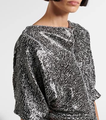 Abito lungo con volant e paillettes | Dries Van Noten