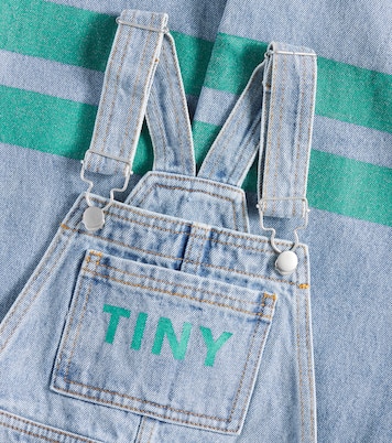Stripes logo denim overalls | Tinycottons