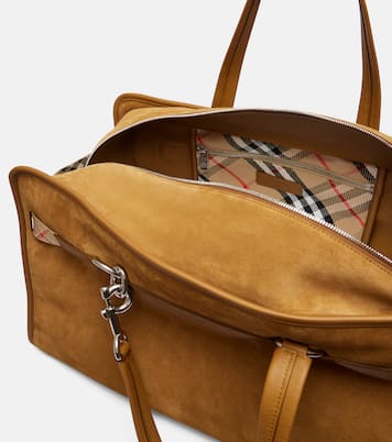 B Clip Holdall suede duffel bag | Burberry