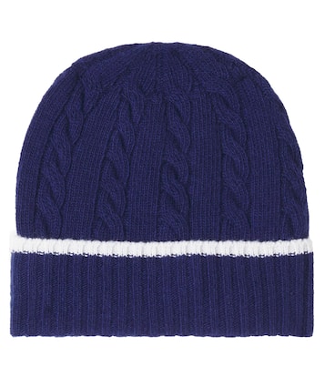 Gorro trenzado de lana virgen con logo | Moncler Enfant