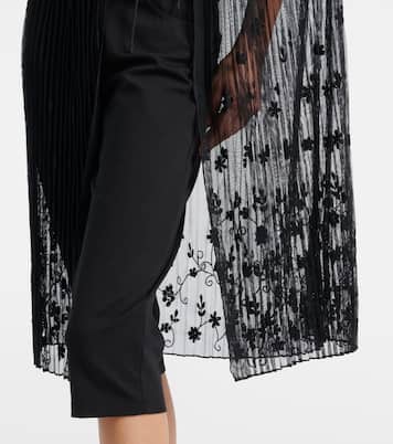Embroidered floral plissé tulle cape | Toteme