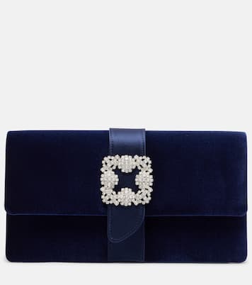 Capri embellished velvet clutch | Manolo Blahnik