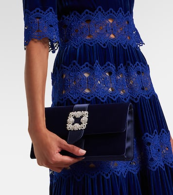 Capri embellished velvet clutch | Manolo Blahnik