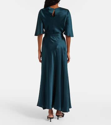 Asha asymmetric silk satin maxi skirt | Roksanda
