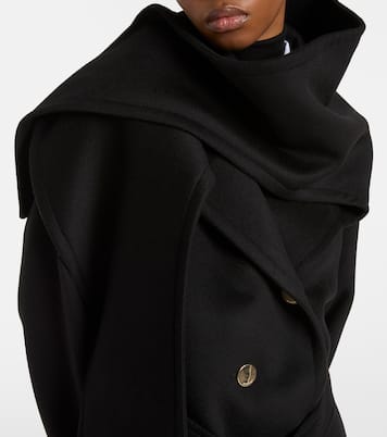 Baldo scarf-detail virgin wool coat | Sportmax