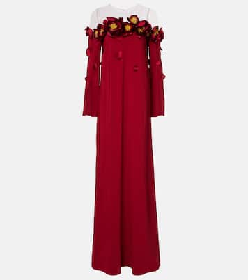 Floral-appliqués gown | Oscar de la Renta