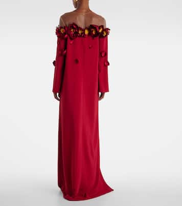 Floral-appliqués gown | Oscar de la Renta
