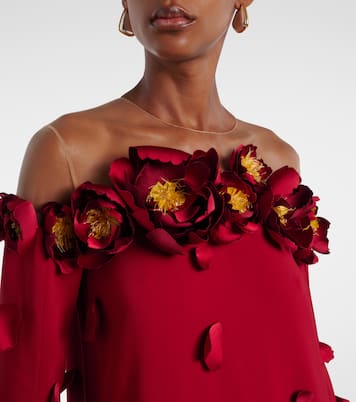 Floral-appliqués gown | Oscar de la Renta