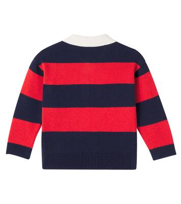 Striped cotton and wool polo sweater | Mini Rodini