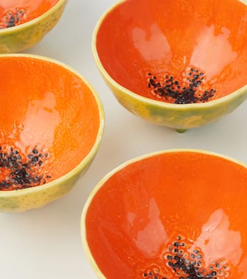 Set Tropical Fruits Papaya aus vier Müslischalen | Bordallo Pinheiro