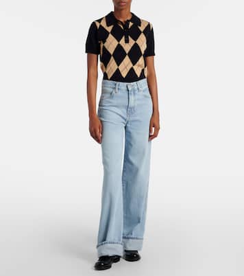 The Cuffed Wide high-rise wide-leg jeans | Frame