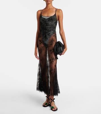 Set de body de jersey y vestido largo de encaje | Jacques Wei