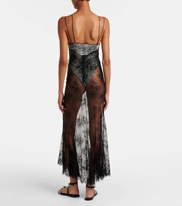 Set de body de jersey y vestido largo de encaje | Jacques Wei