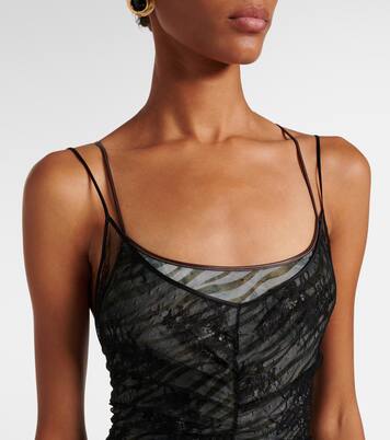 Set de body de jersey y vestido largo de encaje | Jacques Wei