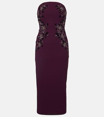 Beatrice beaded crêpe midi dress | Rebecca Vallance