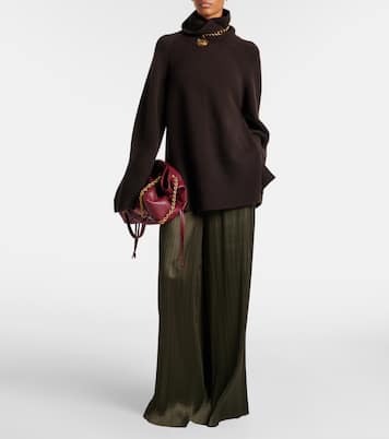 Amber plissé satin wide-leg pants | Joseph