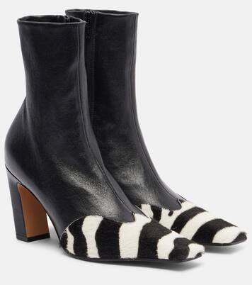 Nevada 85 calf hair and leather ankle boots | Khaite