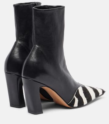 Nevada 85 calf hair and leather ankle boots | Khaite