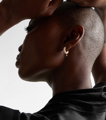 Helios 18kt gold hoop earrings with diamonds | Persée