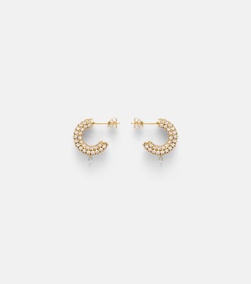 Helios 18kt gold hoop earrings with diamonds | Persée