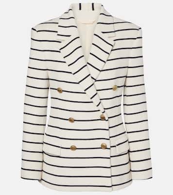 Knitted striped cotton blazer | Brunello Cucinelli