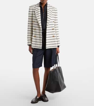 Knitted striped cotton blazer | Brunello Cucinelli