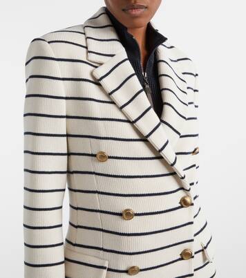 Knitted striped cotton blazer | Brunello Cucinelli