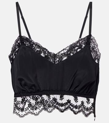 Crop top de crepé de china con encaje | Simone Rocha