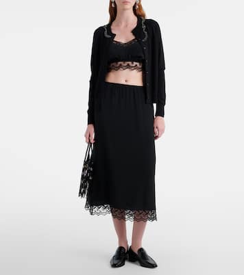 Crop top de crepé de china con encaje | Simone Rocha