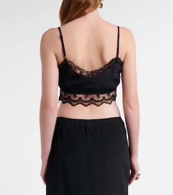 Crop top de crepé de china con encaje | Simone Rocha