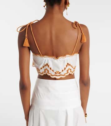 Besticktes Cropped-Top aus Baumwolle | Farm Rio