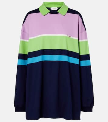 Striped cotton jersey polo sweater | Versace