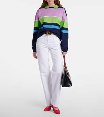 Striped cotton jersey polo sweater | Versace