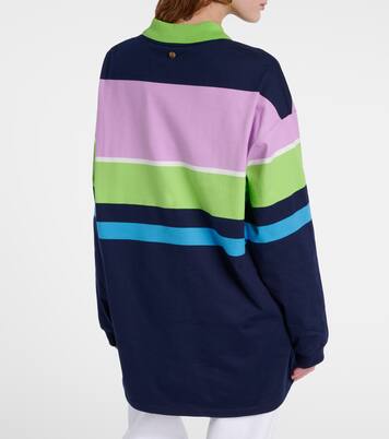 Striped cotton jersey polo sweater | Versace