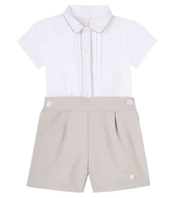 Baby cotton-blend shirt and shorts set | Patachou