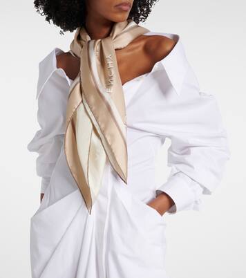 Logo silk twill scarf | Givenchy