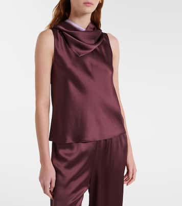 Top Barb de satén drapeado | Leset