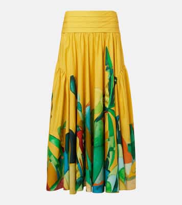Mokshini printed cotton poplin maxi skirt | Alémais