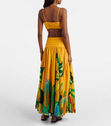 Mokshini printed cotton poplin maxi skirt | Alémais